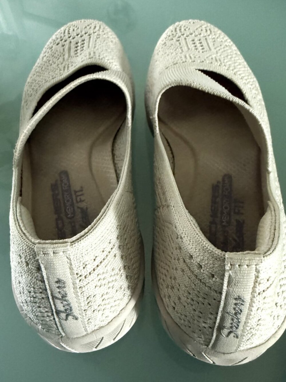 Skechers Up Lifted Shoes Women's tan comfort mesh slip-on loafer size 8,5 - Picture 3 of 6